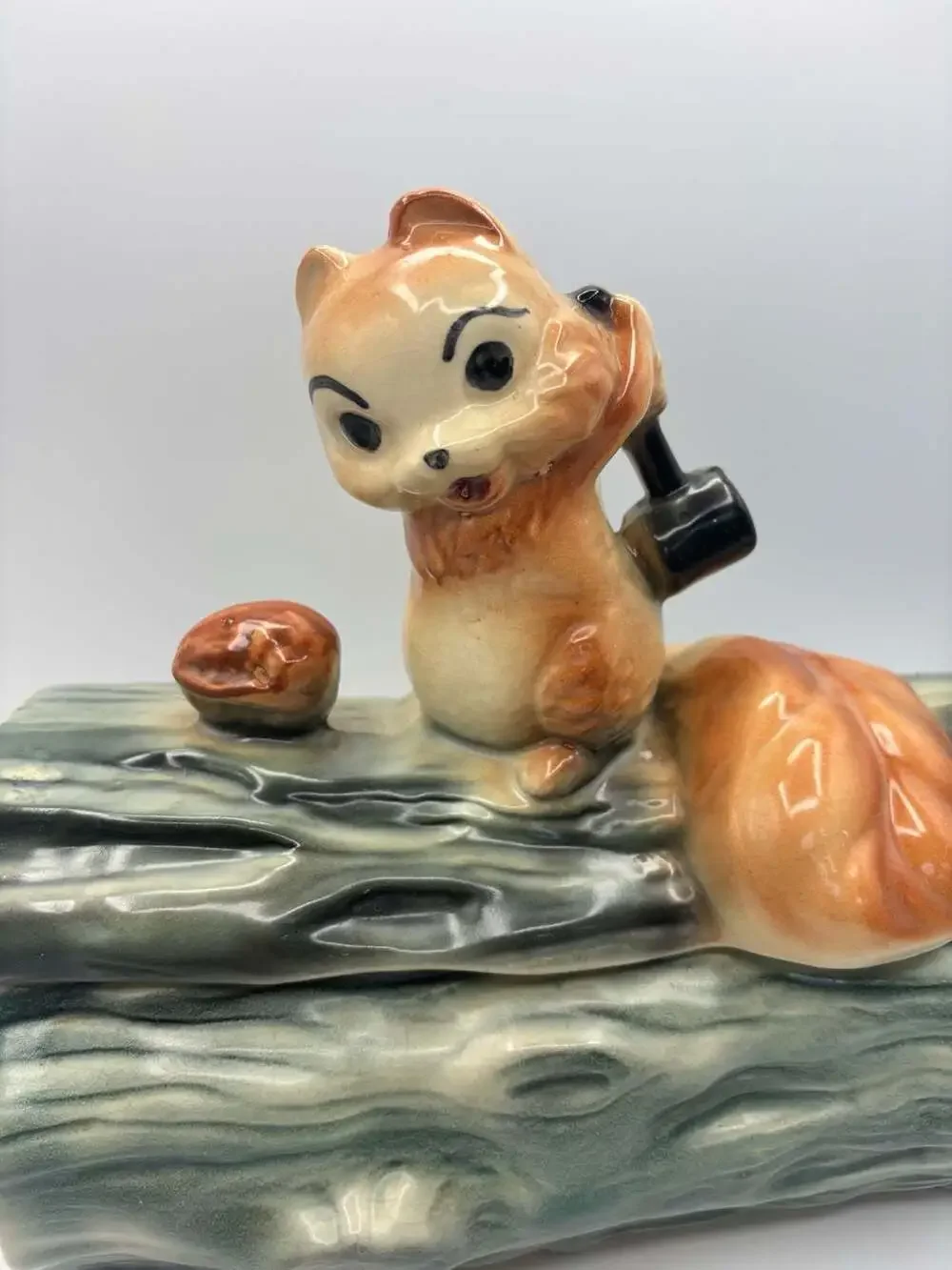 Vintage 1965 Brush McCoy Collector Cookie Jar- Squirrel and Walnut - Antique